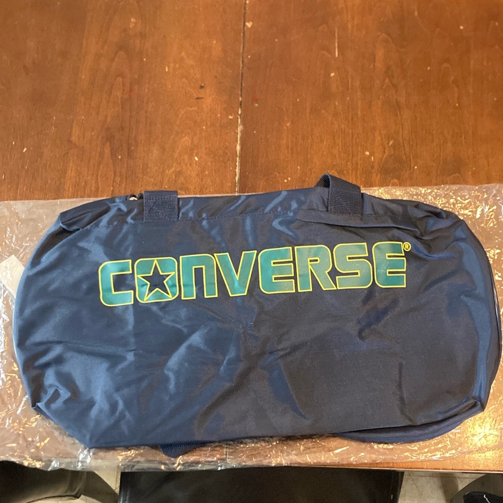 Converse Retro Sports Duffel Bag Crossbody Strap Teal Green Yellow All Star NWT